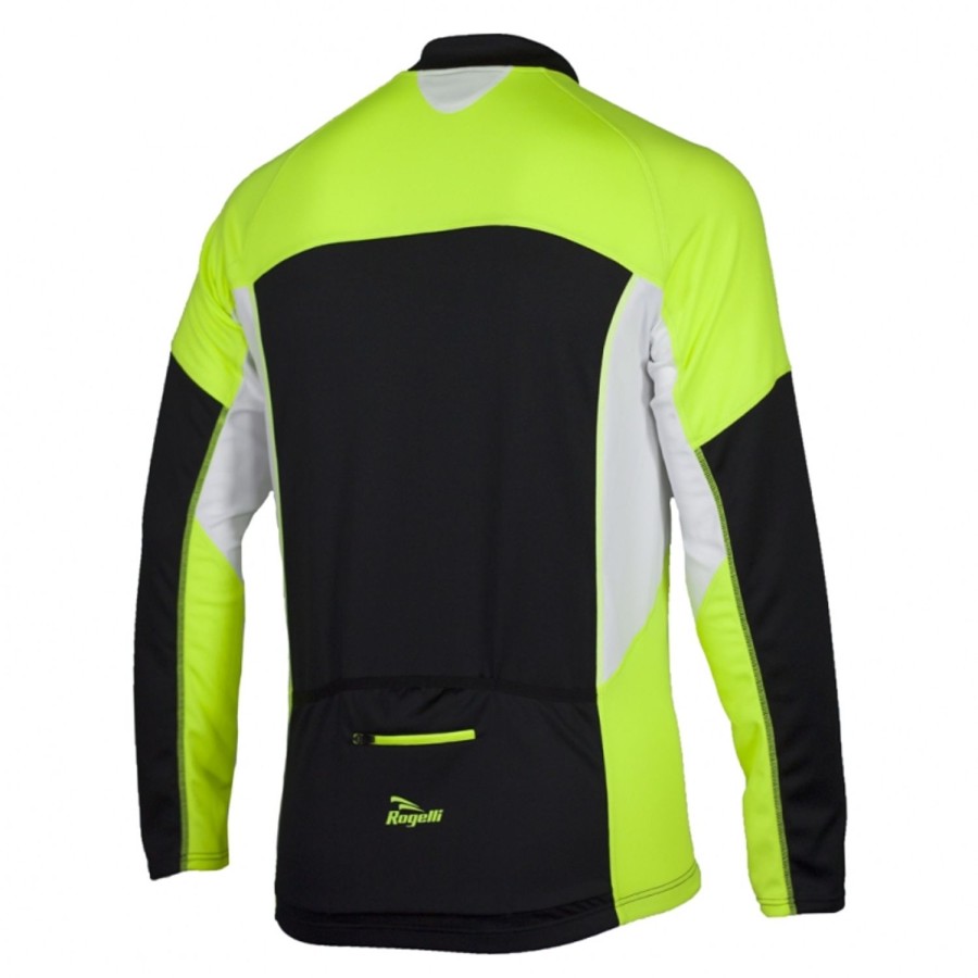 Cycling & Triathlon Rogelli Cycling Apparel Men | Rogelli Bikeshirt Longsleeve Recco Black/Fluo Yellow