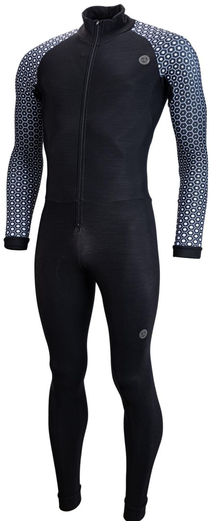 Skating AGU Ice Skate Apparel | Agu Marathon Thermosuit Black Arm Print White