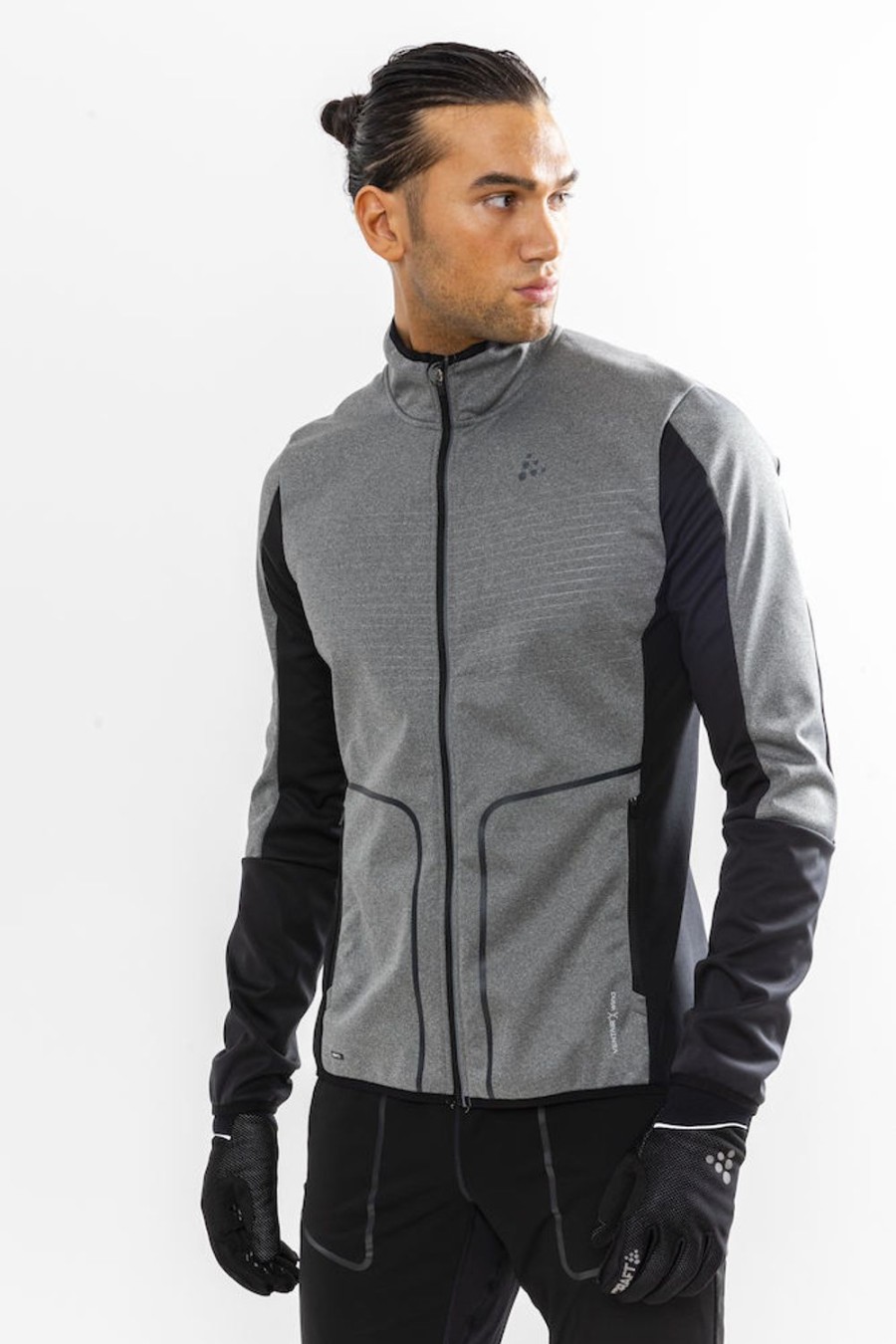 Cycling & Triathlon Craft Cycling Apparel Men | Craft Sharp Softshell Jacket Men Dk Grey Melange/Black