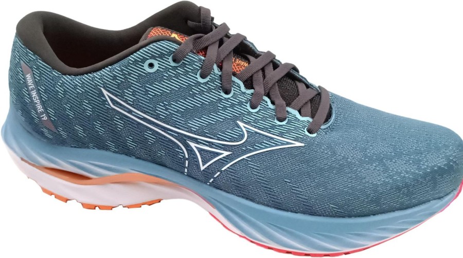 Running & Hiking Mizuno Runningshoes | Mizuno Wave Inspire 19 Provincial Blue/White/Licht Orange