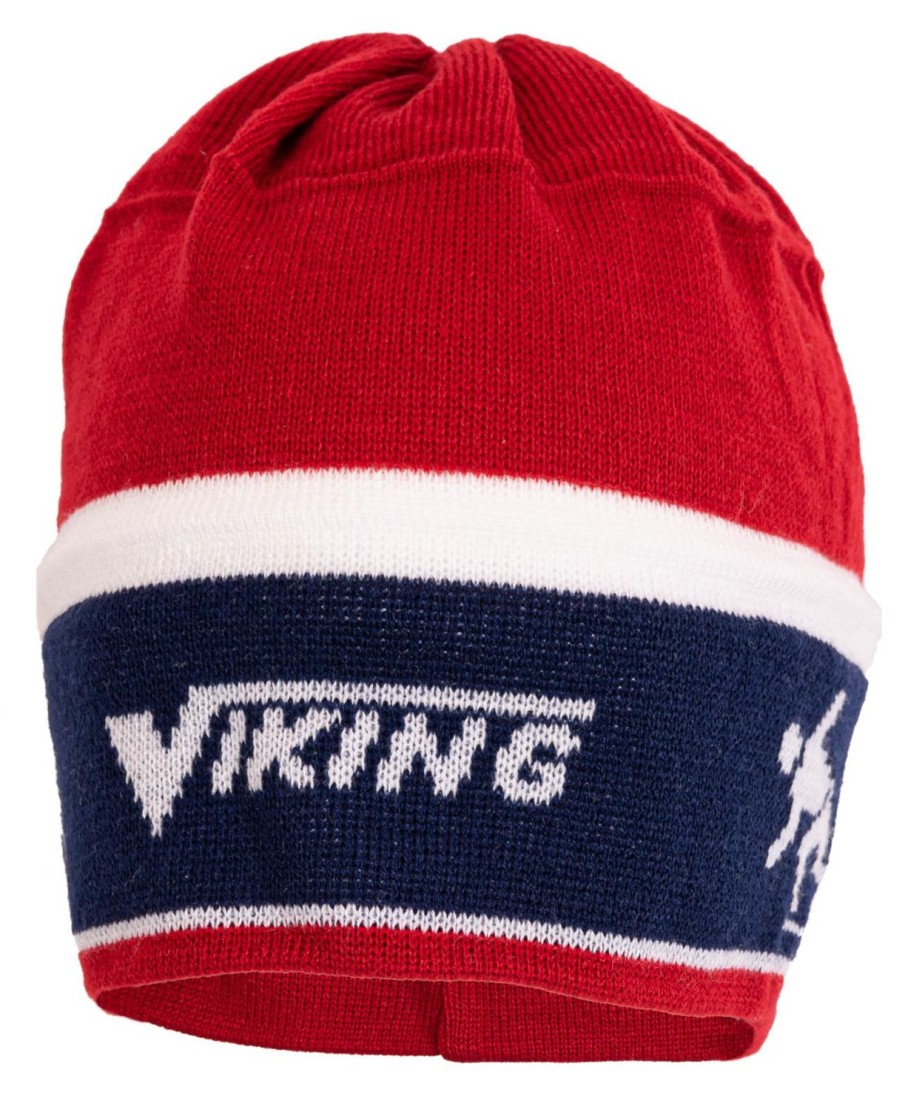 Skating Viking Ice Skate Apparel | Viking Headband-Beanie Blue/Ret/White