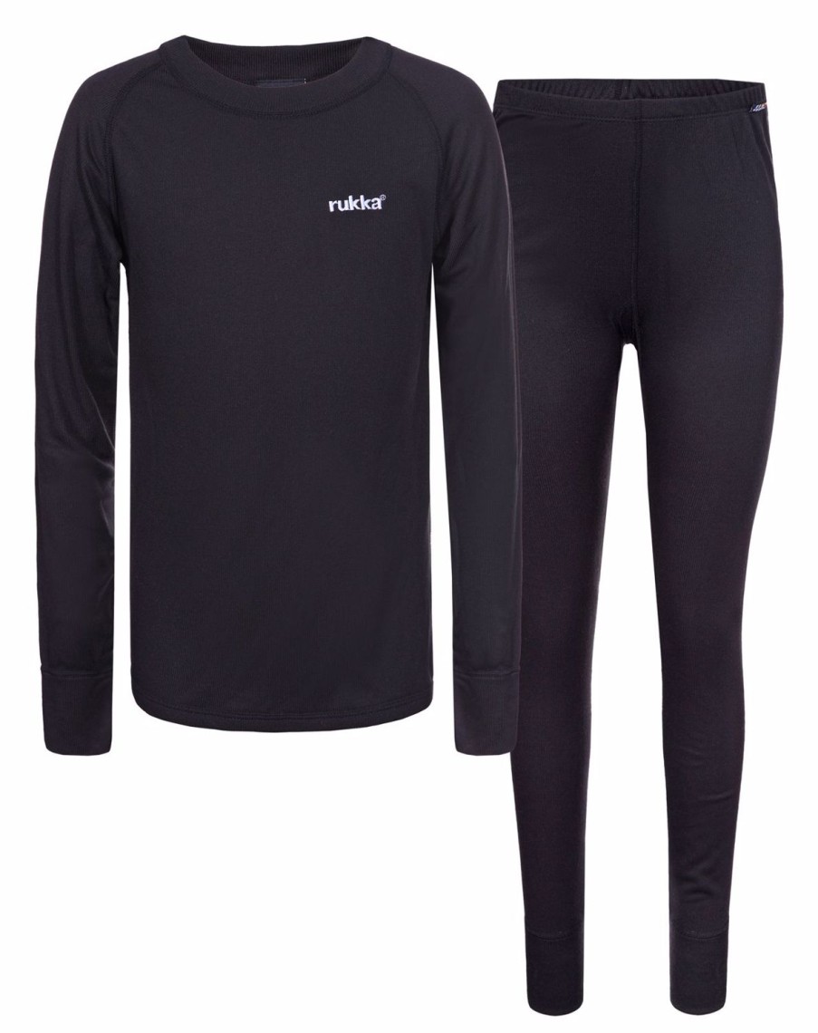 Kids Rukka | Rukka Glenn Junior Set Black Base Shirt Ls And Base Under Wear Tight [Kids]