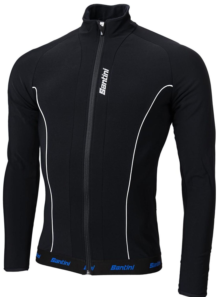 Cycling & Triathlon Santini Cycling Apparel Men | Santini Windstopper Blackprint Fietsjack