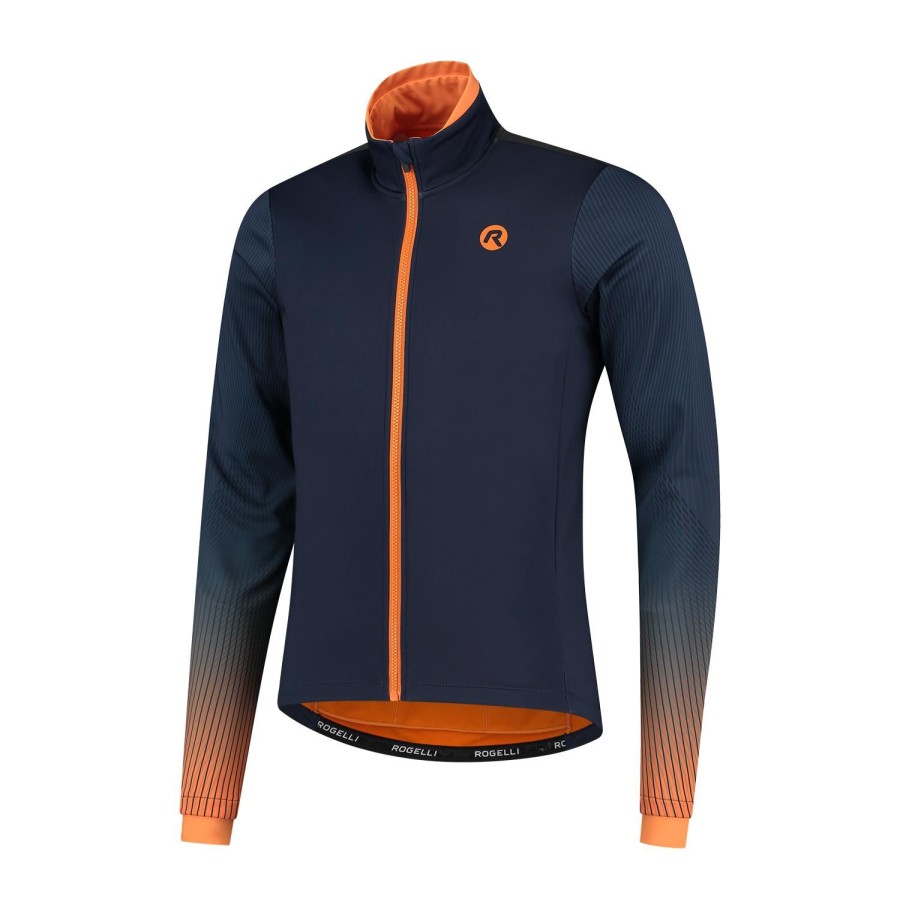 Cycling & Triathlon Rogelli Cycling Apparel Men | Rogelli Trace Winterjacket Purple/Orange