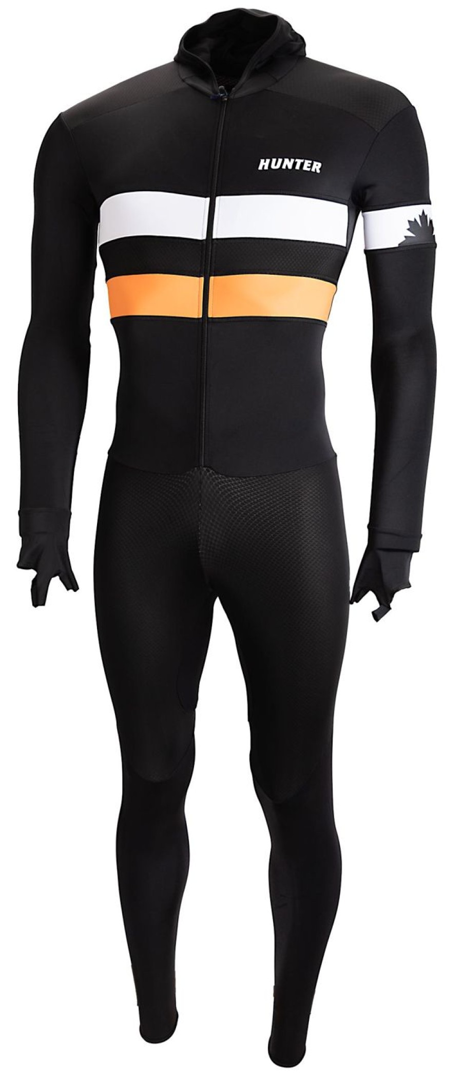 Skating Hunter Ice Skate Apparel | Hunter Speedsuit Rtr Lycra Met Cap Retro Black Orange