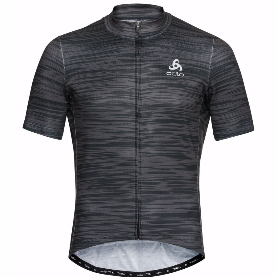 Cycling & Triathlon Odlo Cycling Apparel Men | Odlo Bike S/U Collar S/S Full Zip Es Cycling