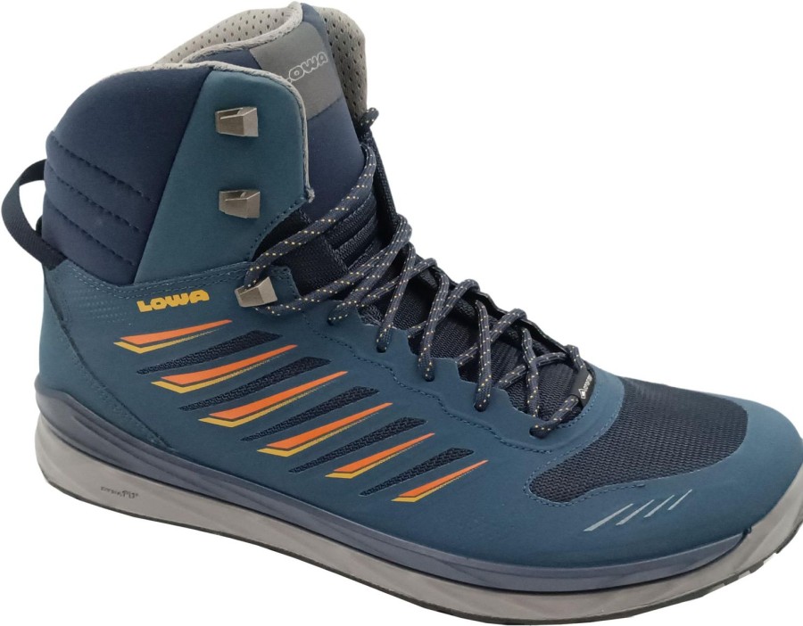 Running & Hiking Lowa Outdoor Walking & Hiking Shoes | Lowa Axos Gtx Mid Steel Blue/Orange