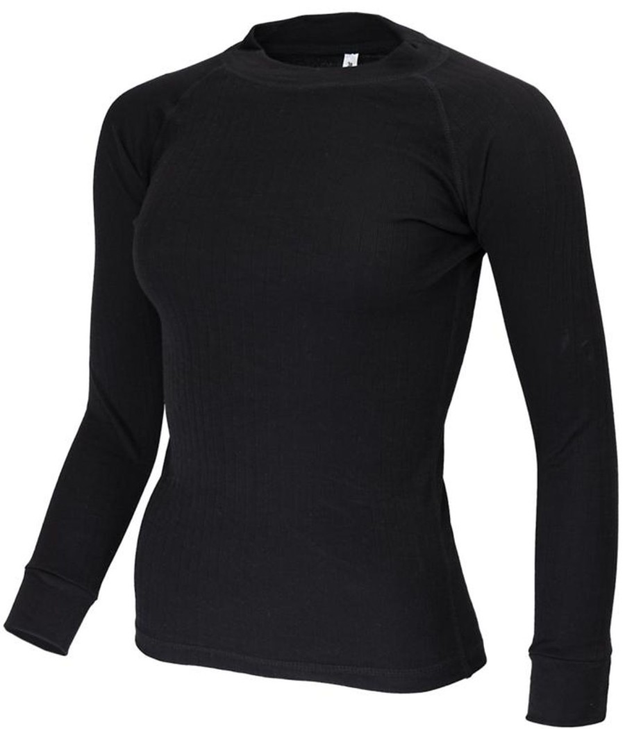 Thermal- & Underwear Avento Thermal Undershirts | Avento Thermoshirt Lady Black (Long Sleeve) 721