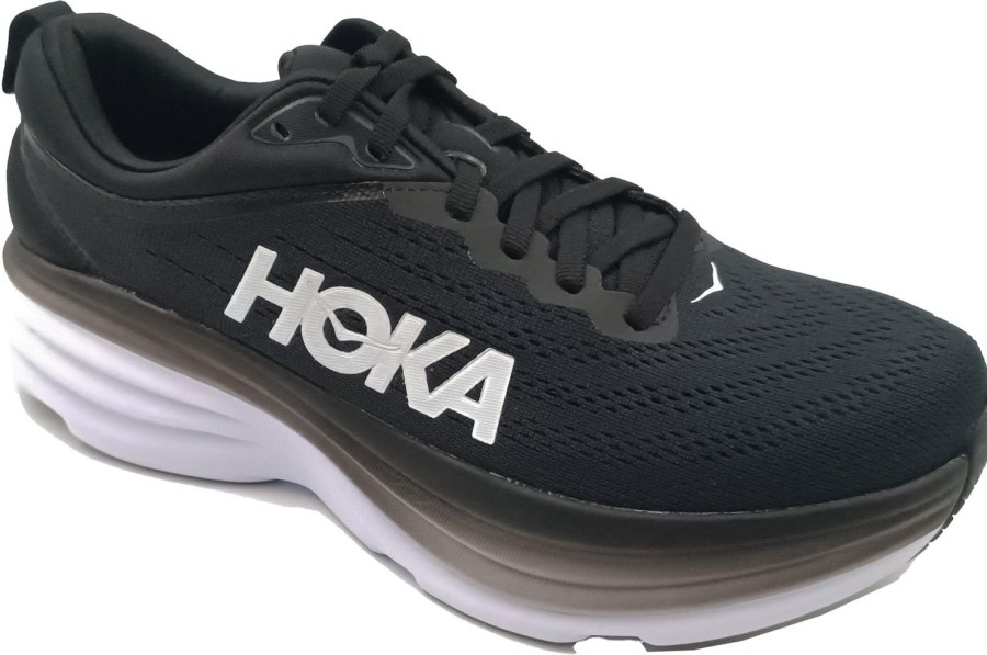 Running & Hiking Hoka One One Runningshoes | Hoka One One Bondi 8 Black/White [Wide 2E]