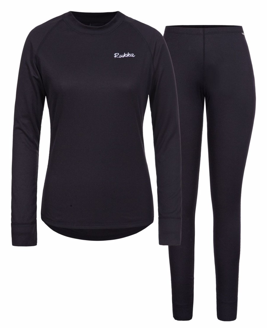 Thermal- & Underwear Rukka | Rukka Gisa Set Black Ondershirt Ls En Lange Onderbroek