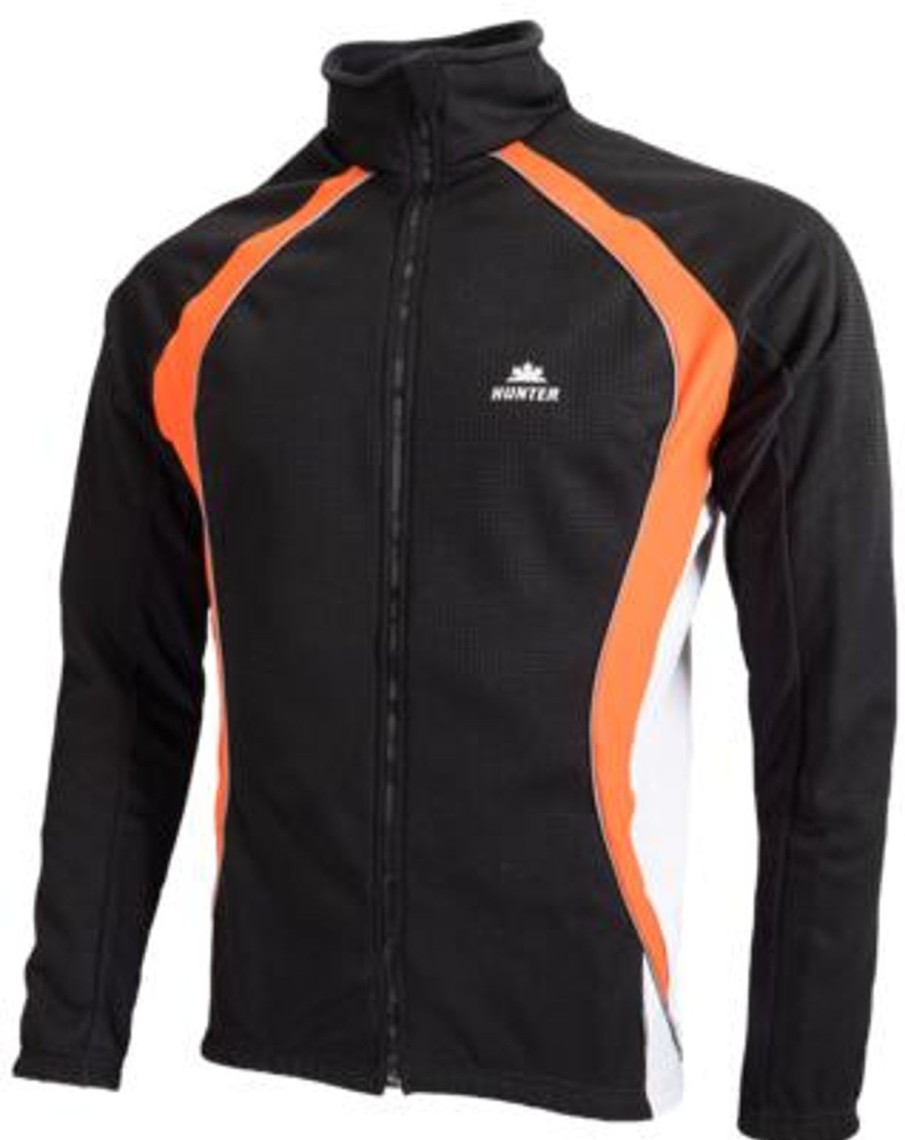 Cycling & Triathlon Hunter Cycling Apparel Men | Hunter Windtex Jacket Black/ Orange / Grey