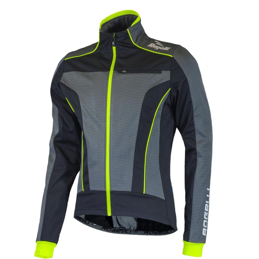 Cycling & Triathlon Rogelli Cycling Apparel Men | Rogelli Winterjacket Trani 3.0 Black/Grey/Fluo Yellow