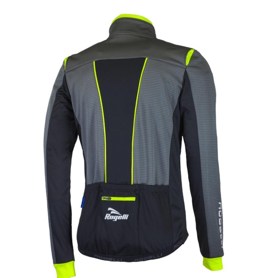 Cycling & Triathlon Rogelli Cycling Apparel Men | Rogelli Winterjacket Trani 3.0 Black/Grey/Fluo Yellow