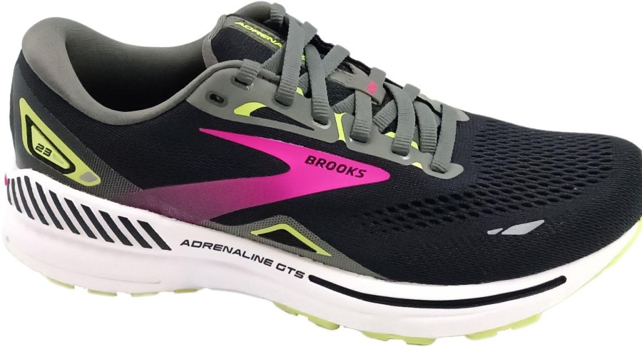 Running & Hiking Brooks Runningshoes | Brooks Adrenaline Gts 23 Black/Gunmetal/Sharp Green Narrow 2A