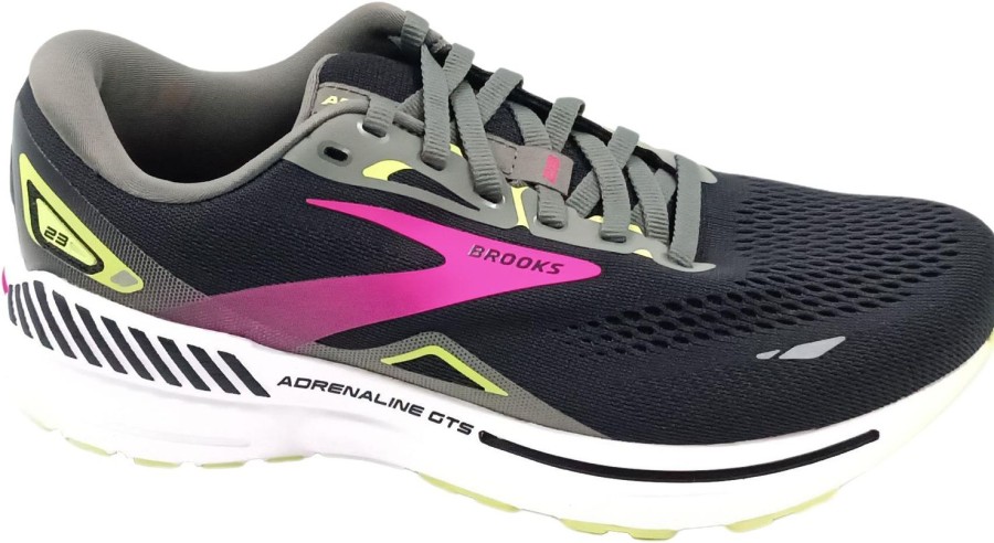 Running & Hiking Brooks Runningshoes | Brooks Adrenaline Gts 23 Black/Gunmetal/Sharp Greend Wide