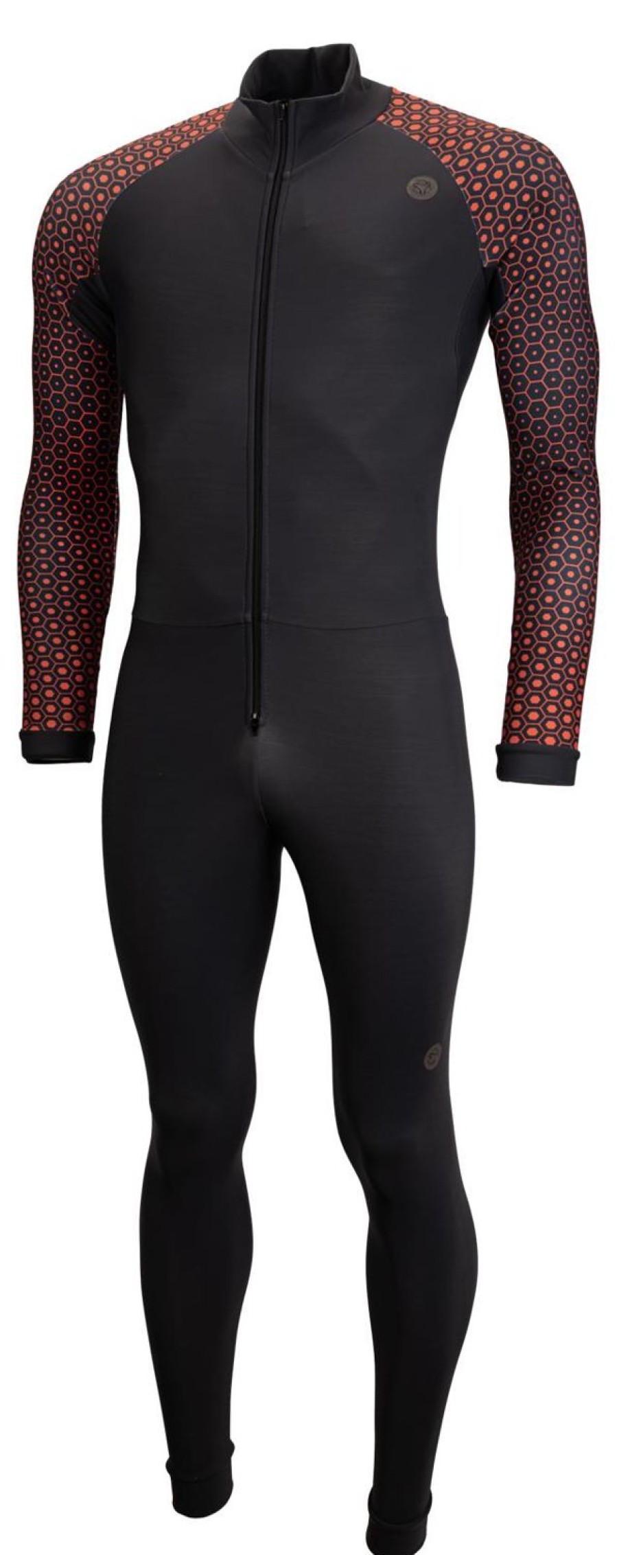 Skating AGU Ice Skate Apparel | Agu Marathon Thermosuit Dark Grey Arm Print Orange