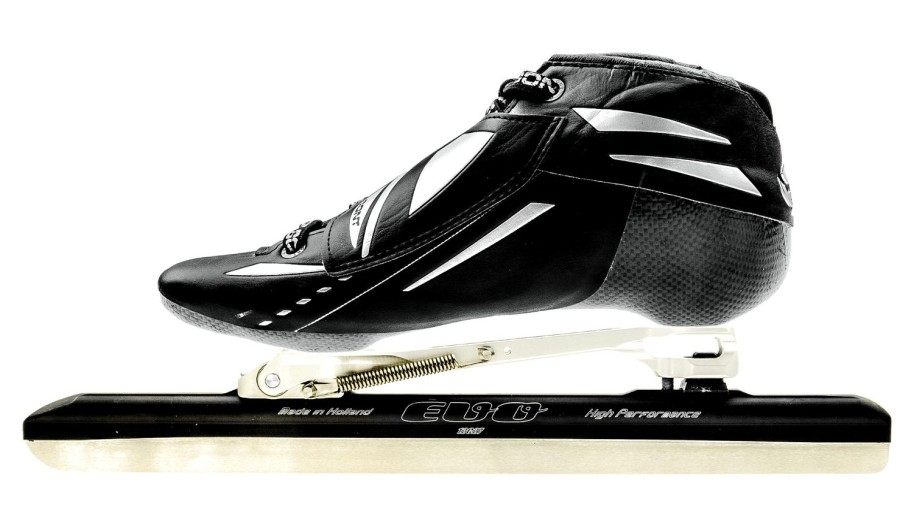 Skating Bont Long Track Skates | Bont Jet Black With Ehs Chrome