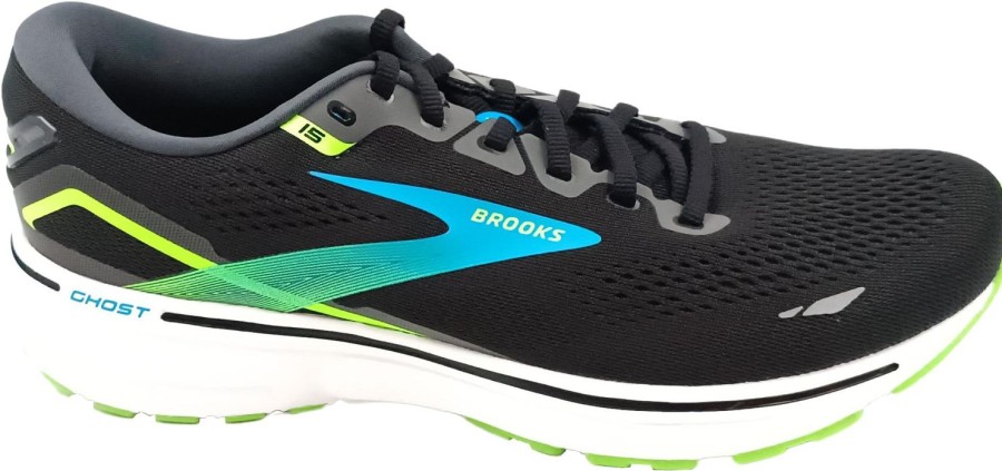 Running & Hiking Brooks Runningshoes | Brooks Ghost 15 Black/Hawaiian Ocean/Green