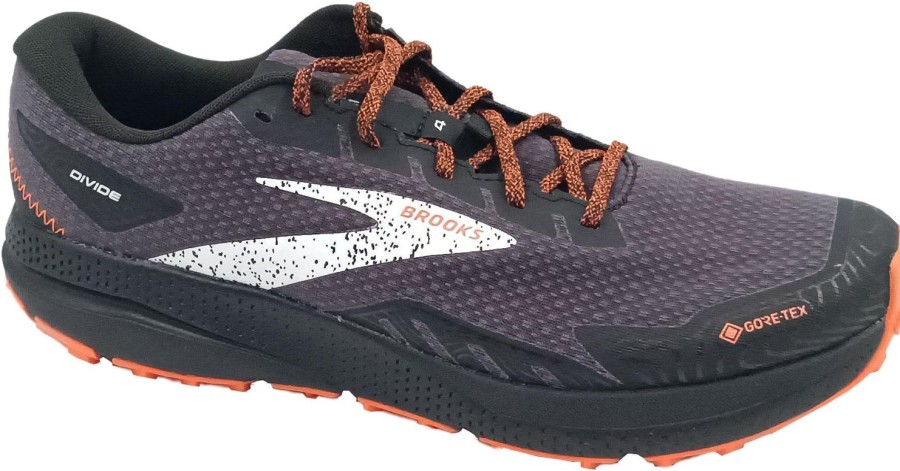 Running & Hiking Brooks Outdoor Walking & Hiking Shoes | Brooks Divide 4 Gtx Black/Firecracker/Blue