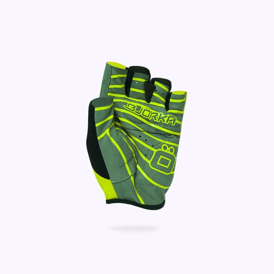 Cycling & Triathlon Bjorka Cycling Gloves Short | Bjorka Bike Glove Isoard Yellow Fluo/Black