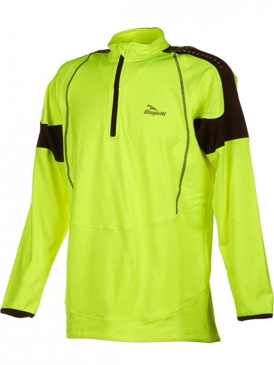 Running & Hiking Rogelli Running Shirts | Rogelli Caluso Long Sleeve Fluo Yellow/Black