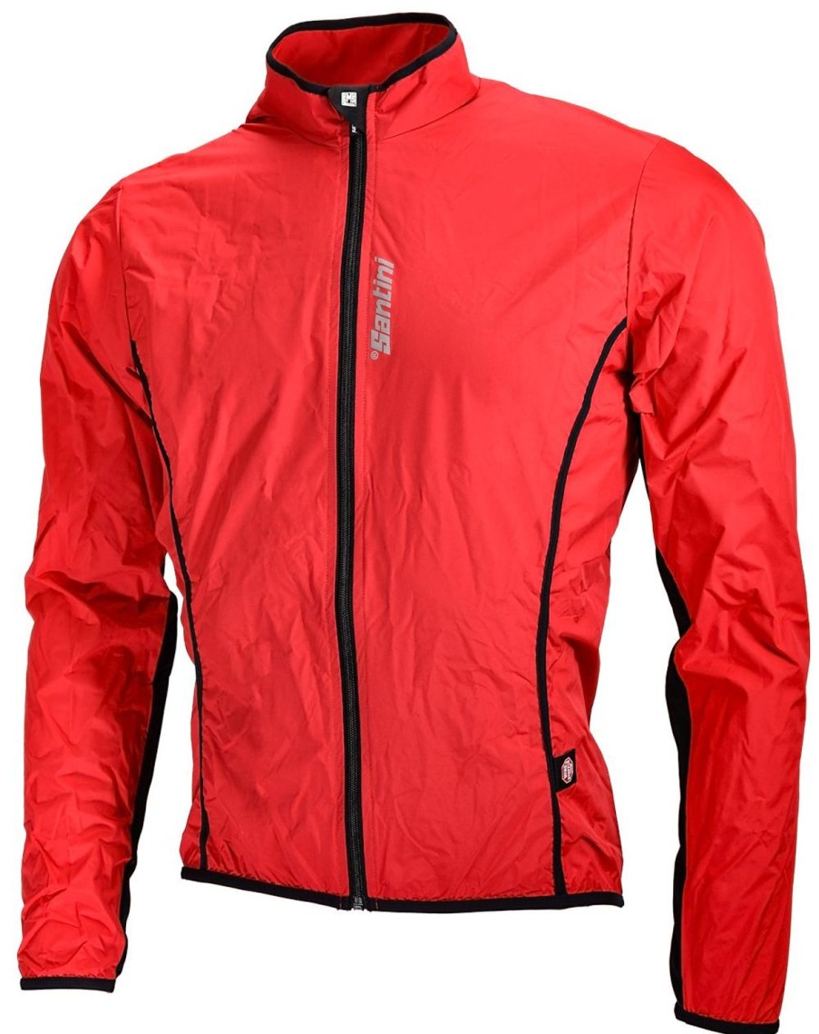 Cycling & Triathlon Santini Cycling Apparel Men | Santini Light Windjacket Activent System Red