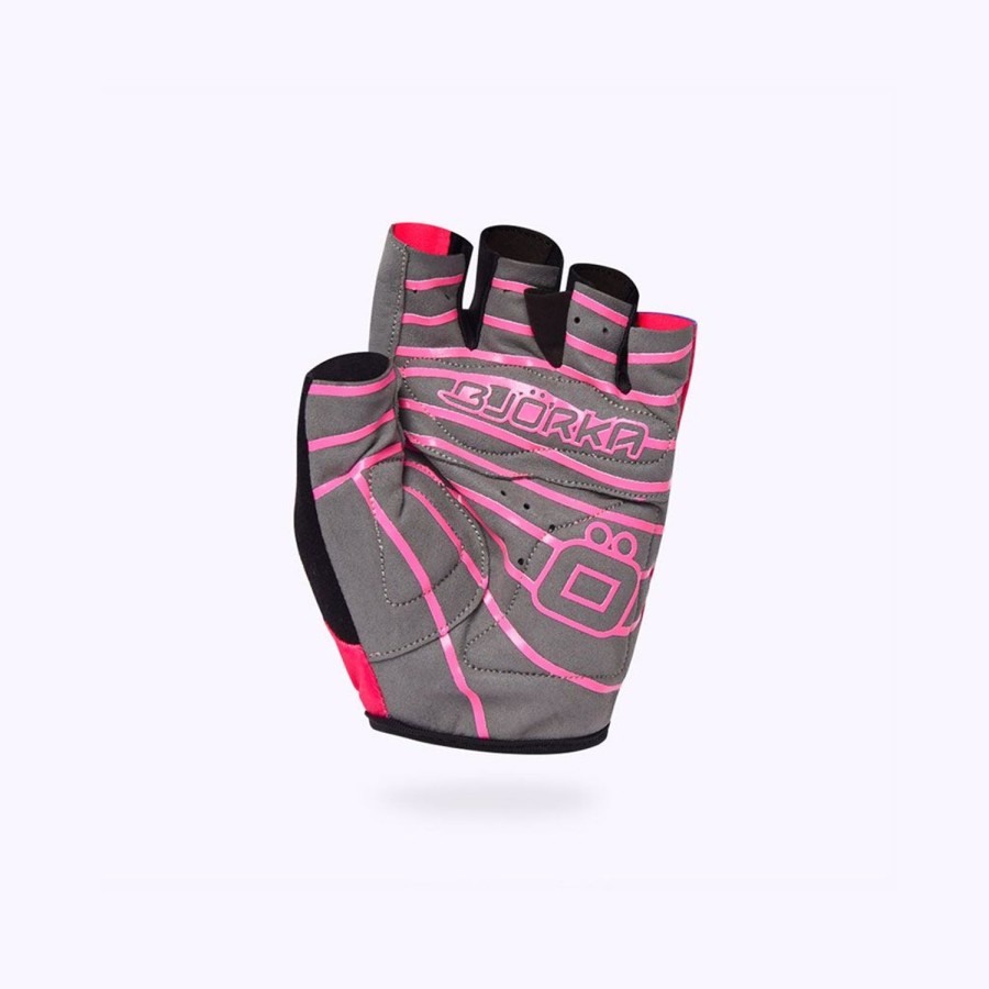 Cycling & Triathlon Bjorka Cycling Gloves Short | Bjorka Bike Glove Isoard Pink Fluo/Black