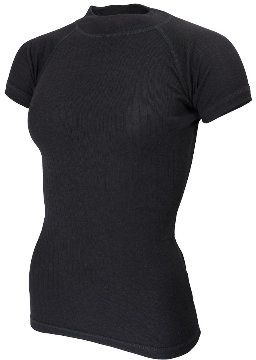 Thermal- & Underwear Avento Thermal Undershirts | Avento Base Layer Black Sleeve Crew Neck Shirt - Woman