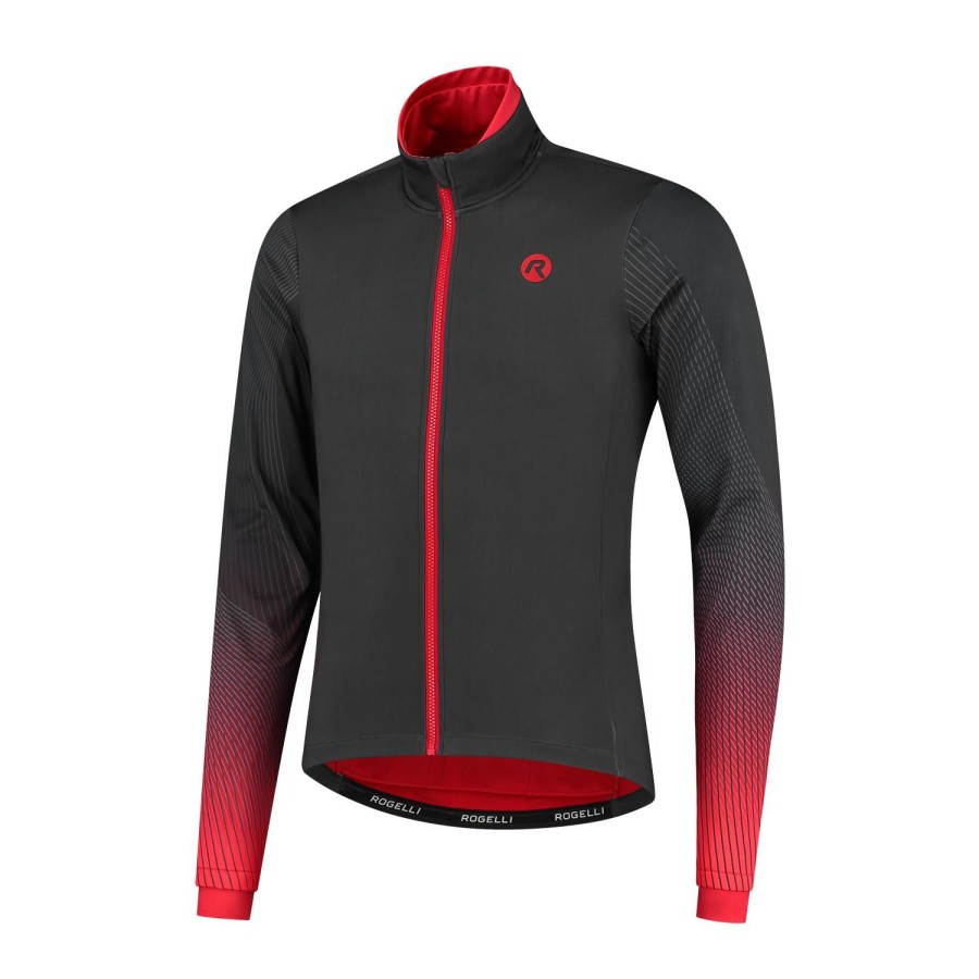 Cycling & Triathlon Rogelli Cycling Apparel Men | Rogelli Trace Winterjacket Black/Red