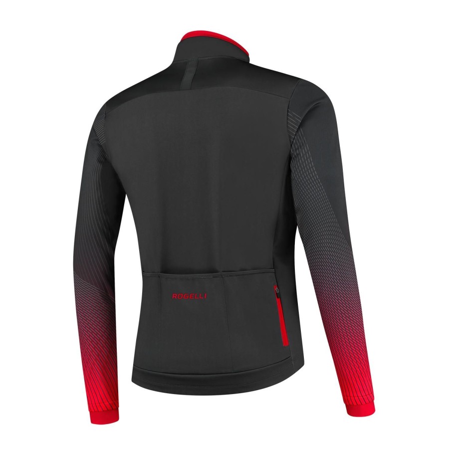 Cycling & Triathlon Rogelli Cycling Apparel Men | Rogelli Trace Winterjacket Black/Red