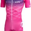 Skating Powerslide Skate Apparel | Powerslide Pink 2021 Inline Skinsuit Chest Dark