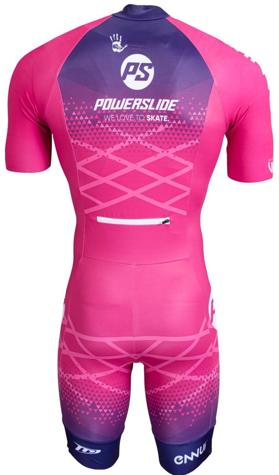 Skating Powerslide Skate Apparel | Powerslide Pink 2021 Inline Skinsuit Chest Dark