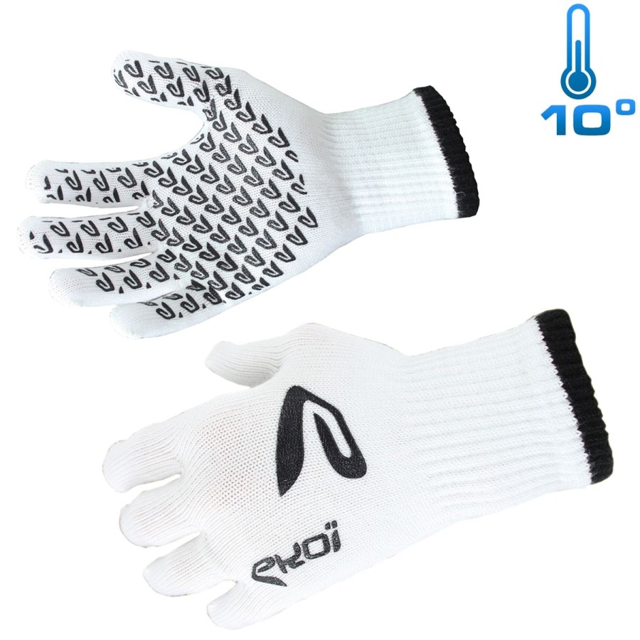 Cycling & Triathlon Ekoi Cycling Gloves Long | Ekoi Mid Season Gloves White