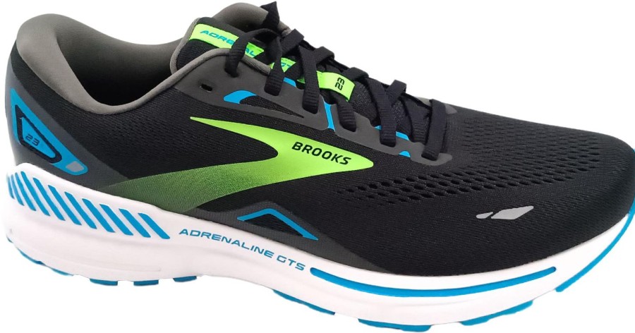 Running & Hiking Brooks Runningshoes | Brooks Adrenaline Gts 23 Black/Hawaiian Ocean/Green Wide 2E