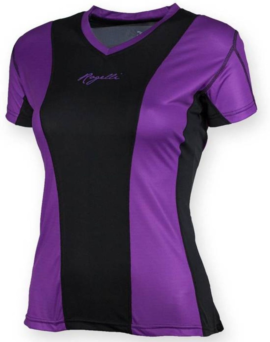 Running & Hiking Rogelli Running Shirts | Rogelli Simra Running T-Shirt Women Purple/Black