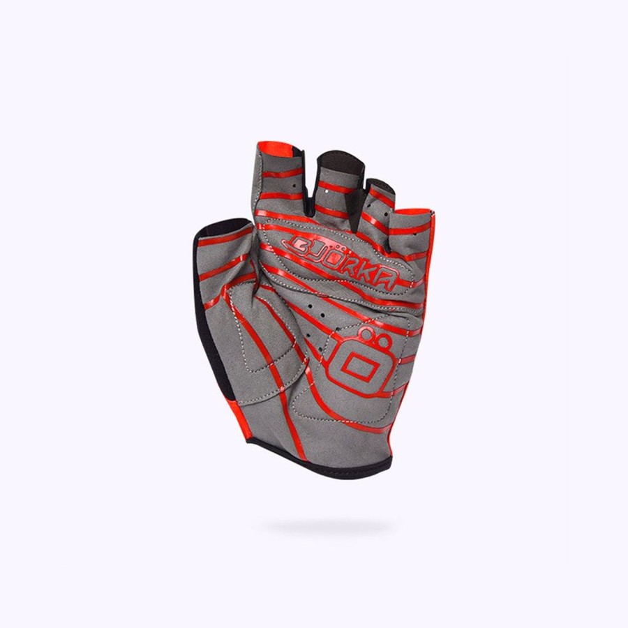 Cycling & Triathlon Bjorka Cycling Gloves Short | Bjorka Bike Glove Isoard Red/Black