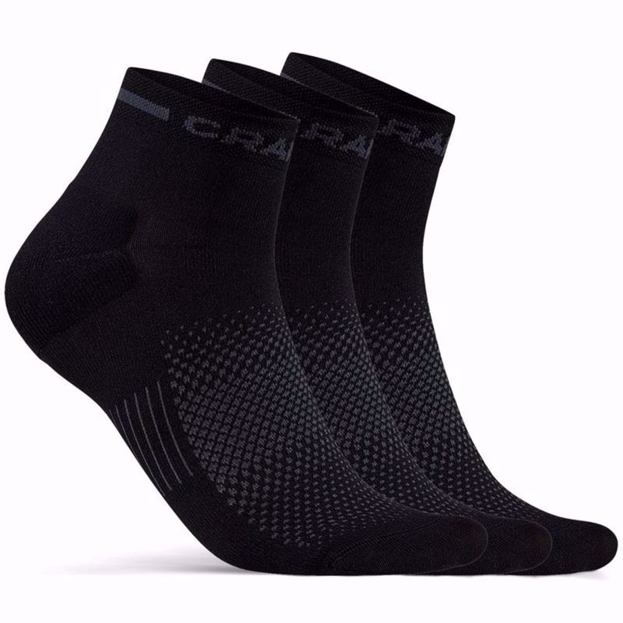 Cycling & Triathlon Craft Cycling Socks | Craft Core Dry Mid Sock 3-Pack Black