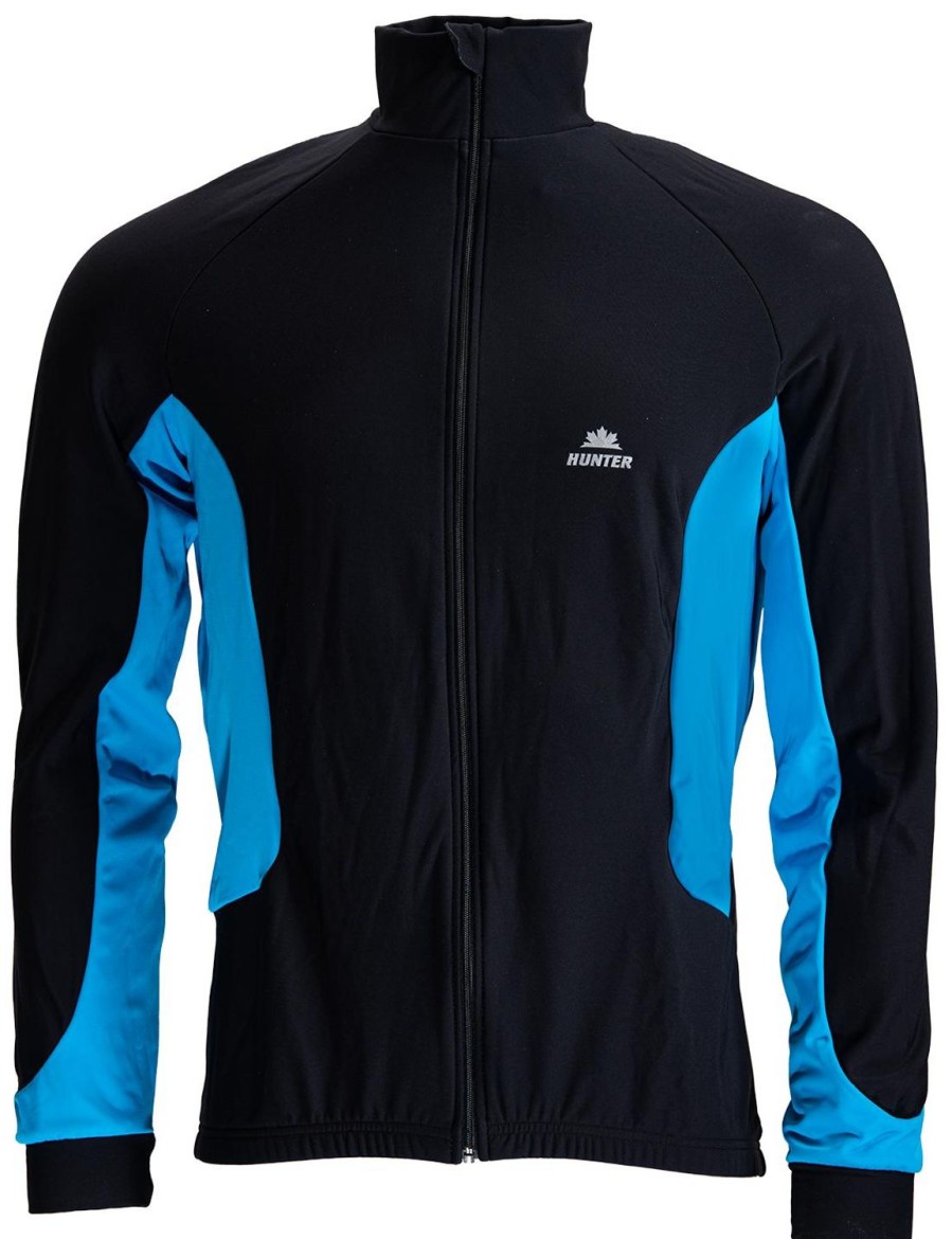 Cycling & Triathlon Hunter Cycling Apparel Men | Hunter Windtex Jacket Blue Black